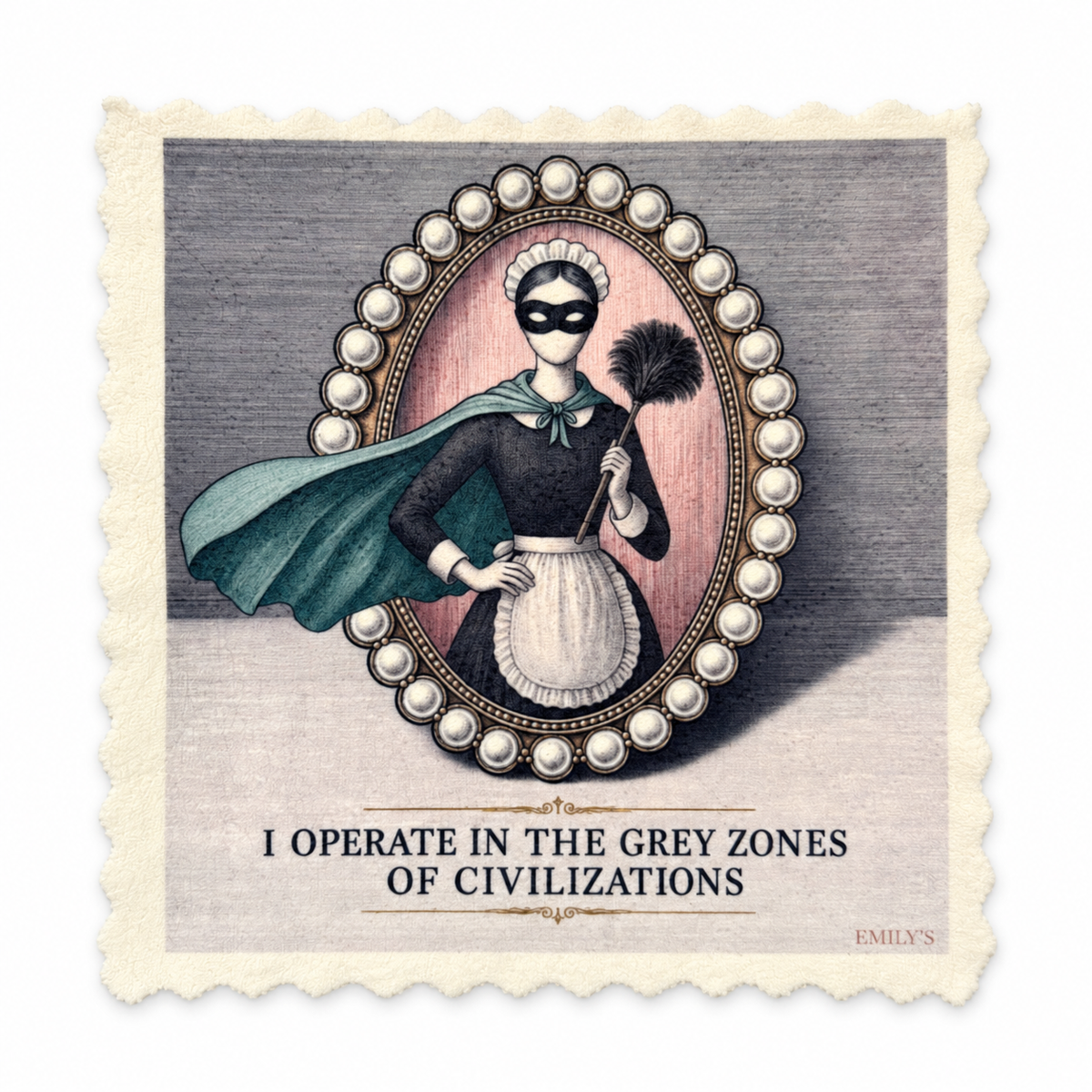 Emily's Putztuch Grey Zones auf weissem Hintergrund