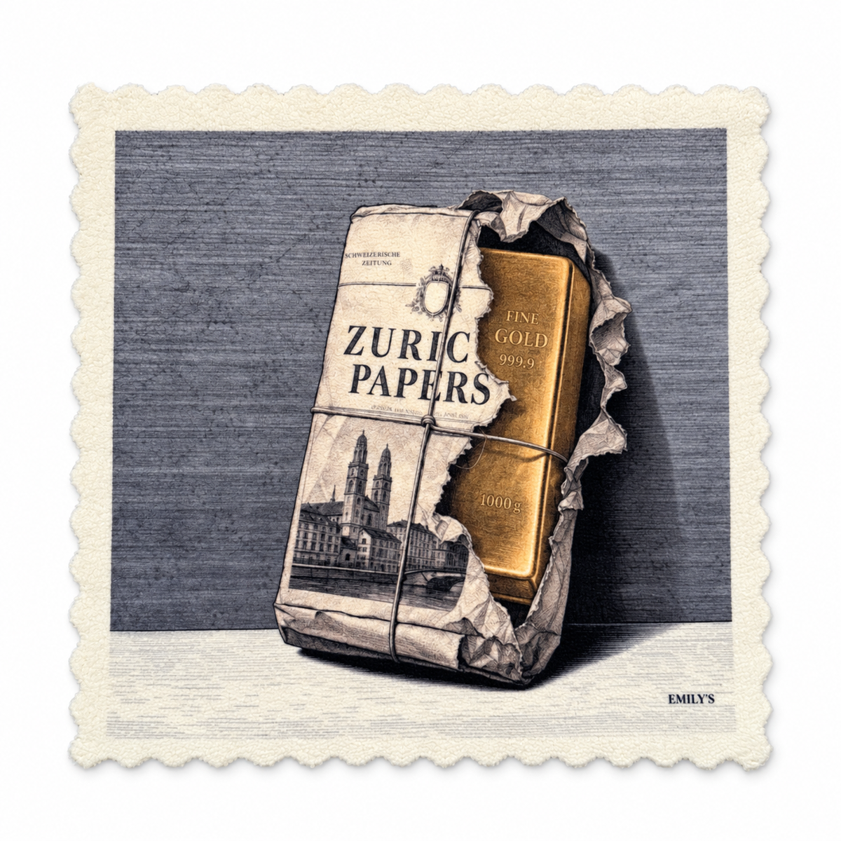 Emily's Putztuch – Zürich Papers Gold